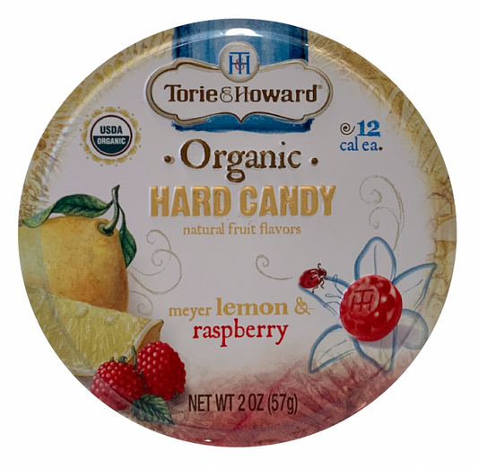 有机柠檬和覆盆子糖果罐 2 盎司(57 克)