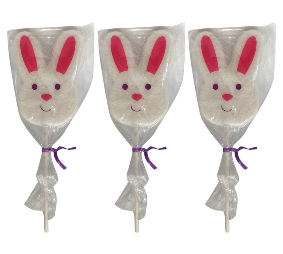 Bunny face cotton candy lollipop 1.3oz 3 counts