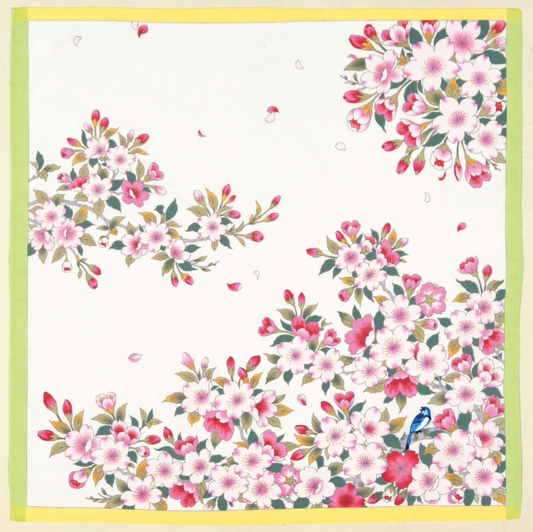 Japanese cotton handkerchief - Sakura  + oriole (2 colors)