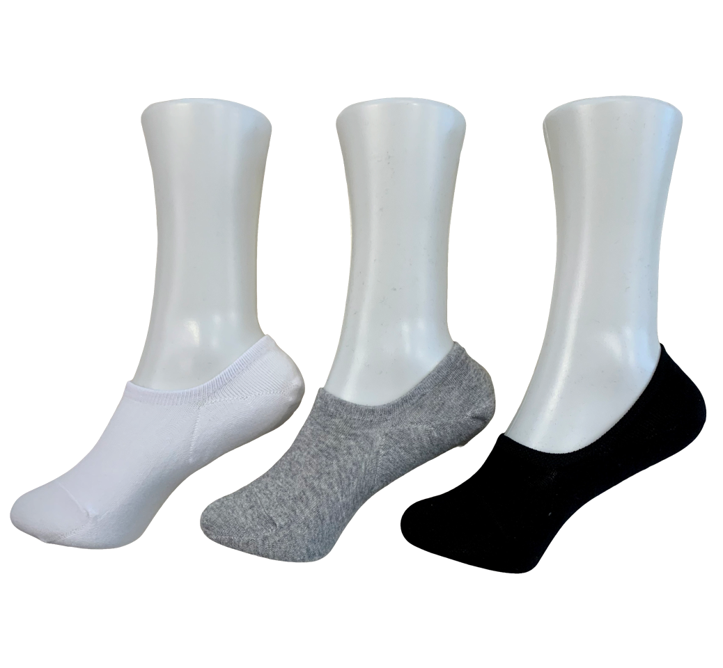 Unisex cotton blend no-show socks (3 colors)