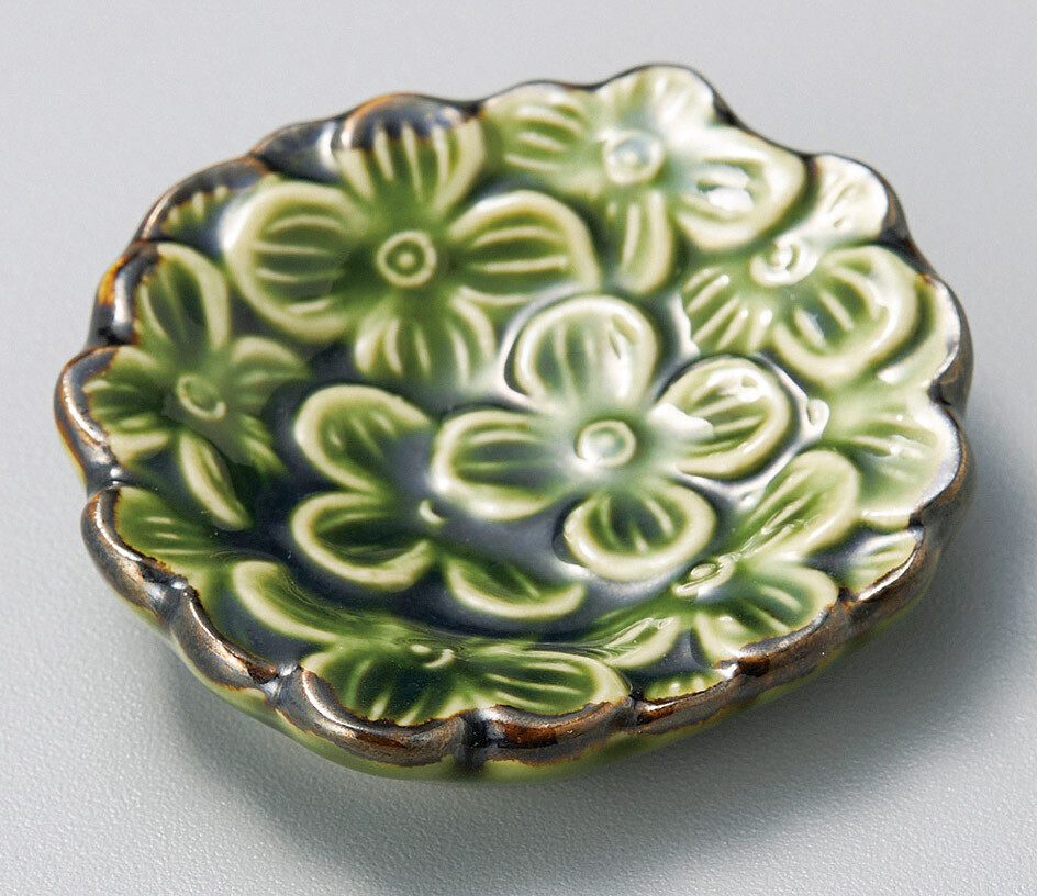 Minoyaki ware chopstick rest - blossom series (6 colors)