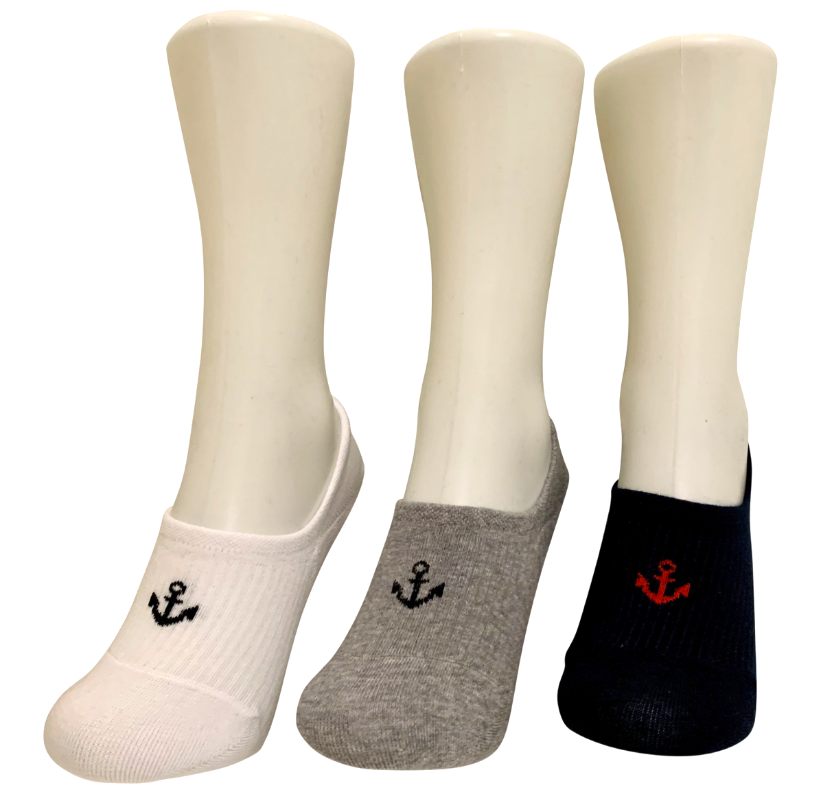 Korean cotton blend no-show socks - Nautical large (3 colors)
