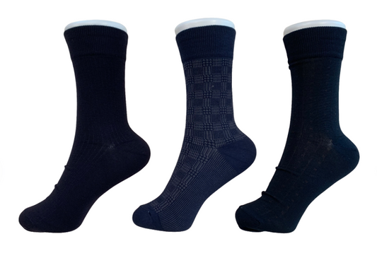 Men's cotton blend lightweight dress socks (3 designs)