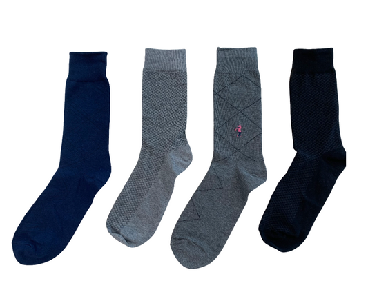 Men's cotton blend dress socks - Patterned (4 designs)