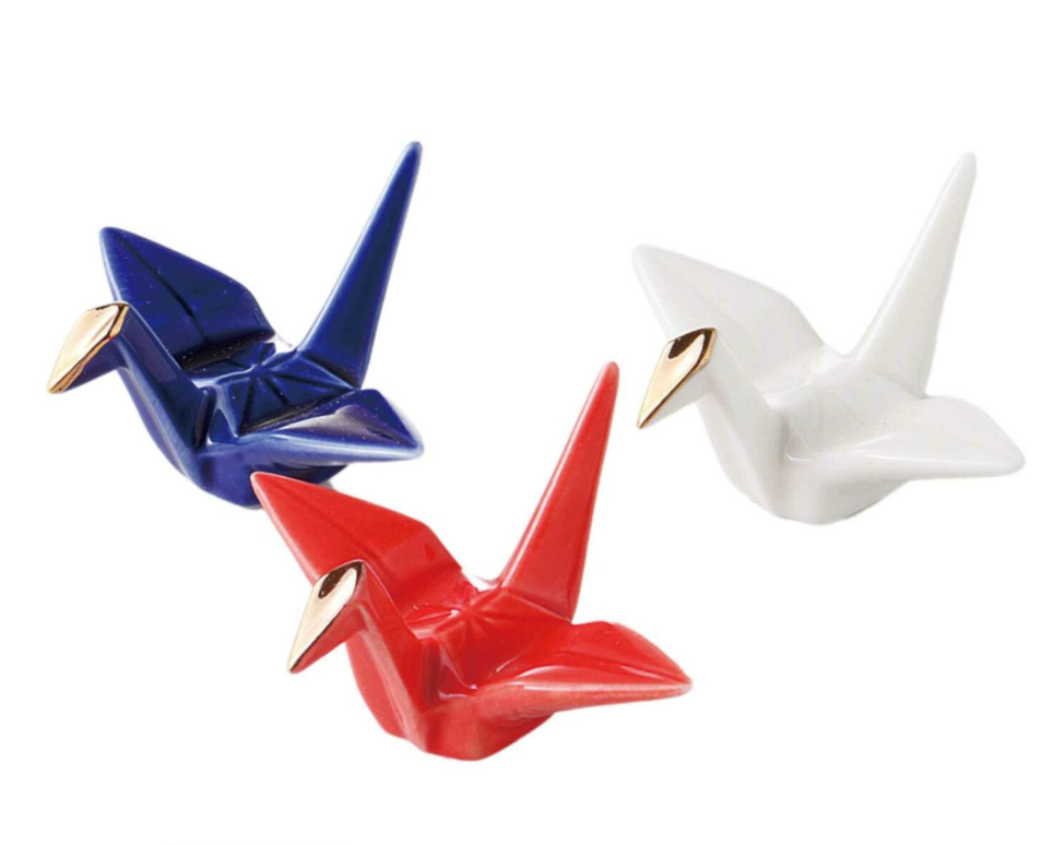 Chopstick rest - crane 3pc set in a gift box