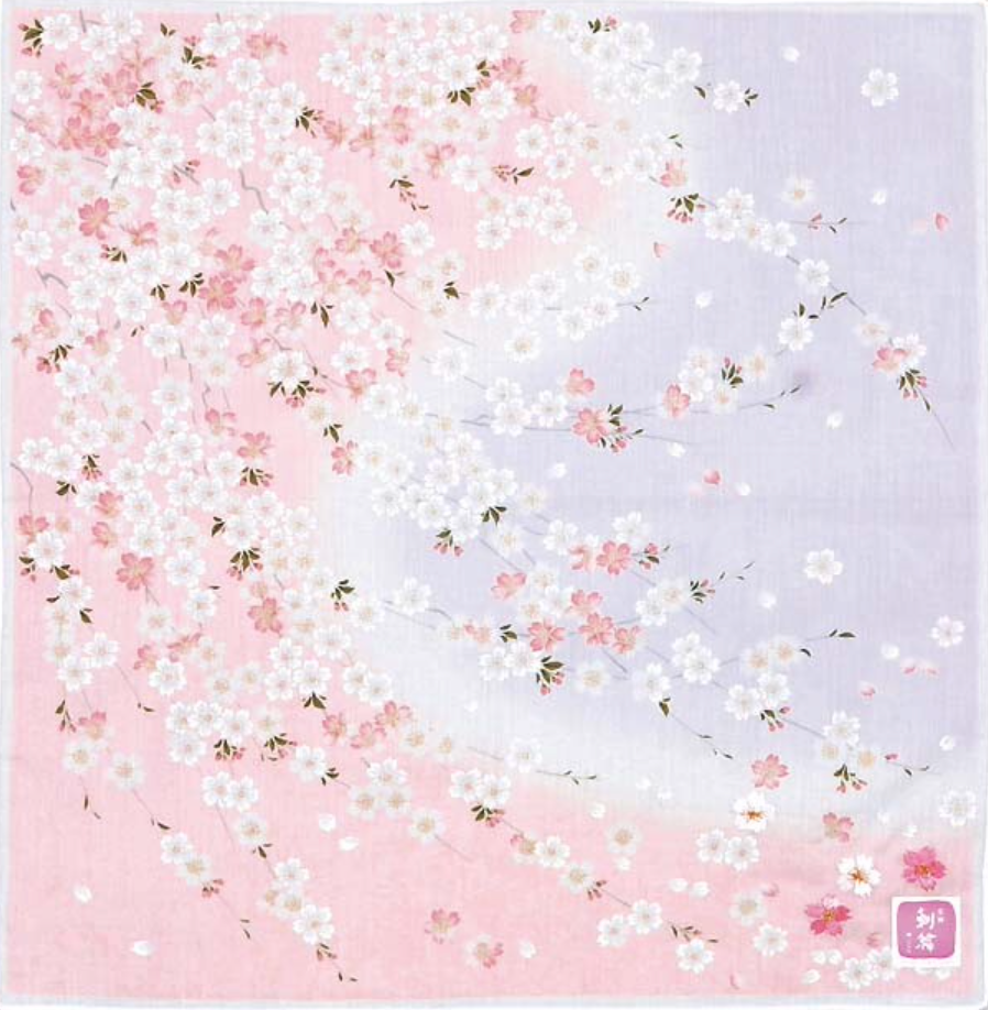 Japanese cotton handkerchief - Cherry blossom (3 colors)