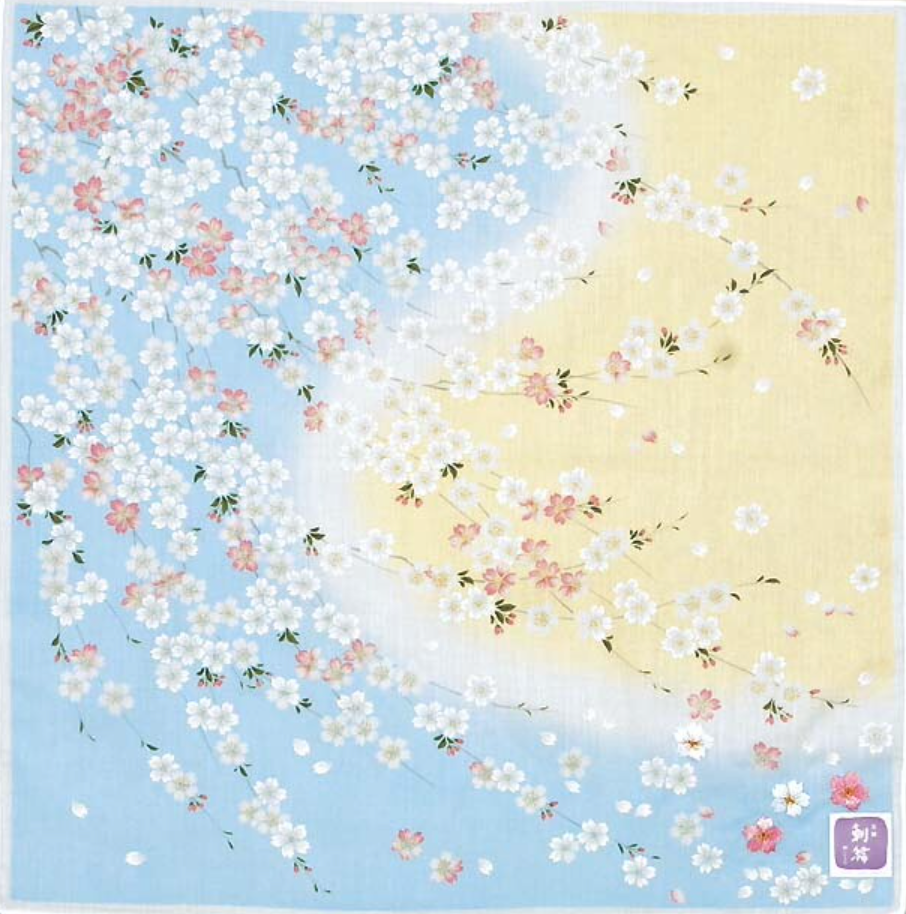 Japanese cotton handkerchief - Cherry blossom (3 colors)