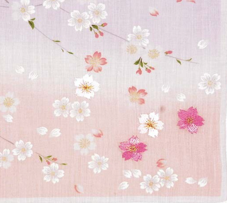 Japanese cotton handkerchief - Cherry blossom (3 colors)