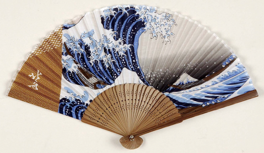 Japanese cotton & bamboo fan - The Great Wave