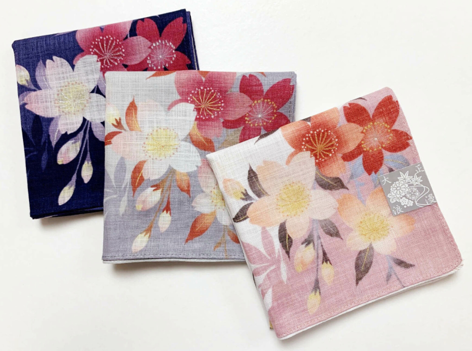 Japanese cotton handkerchief - Cherry blossom (3 colors)