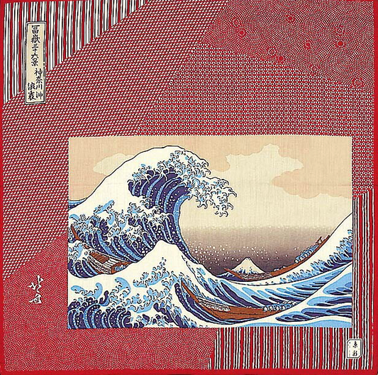 Japanese cotton handkerchief - The Great Wave (3 colors)