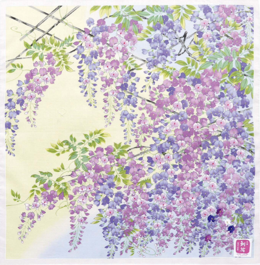 Japanese cotton handkerchief - Wisteria trellis (3 colors)