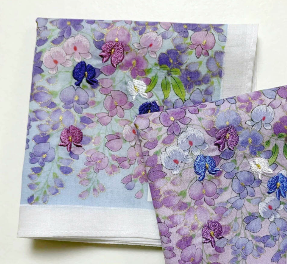 Japanese cotton handkerchief - Wisteria trellis (3 colors)