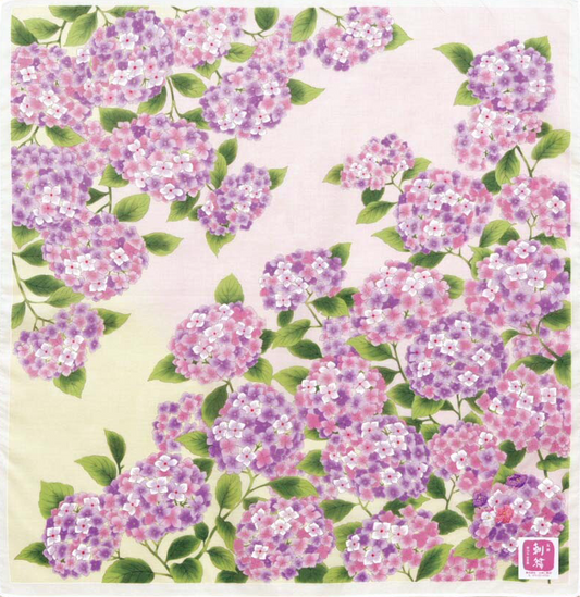 Japanese cotton handkerchief - Hydrangea (3 colors)