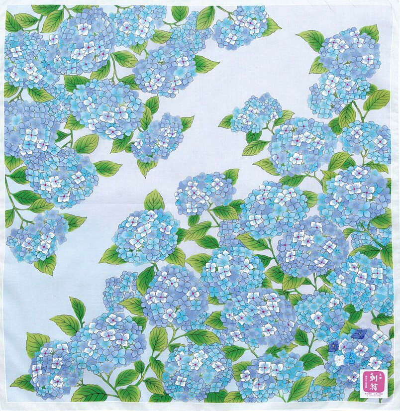 Japanese cotton handkerchief - Hydrangea (3 colors)