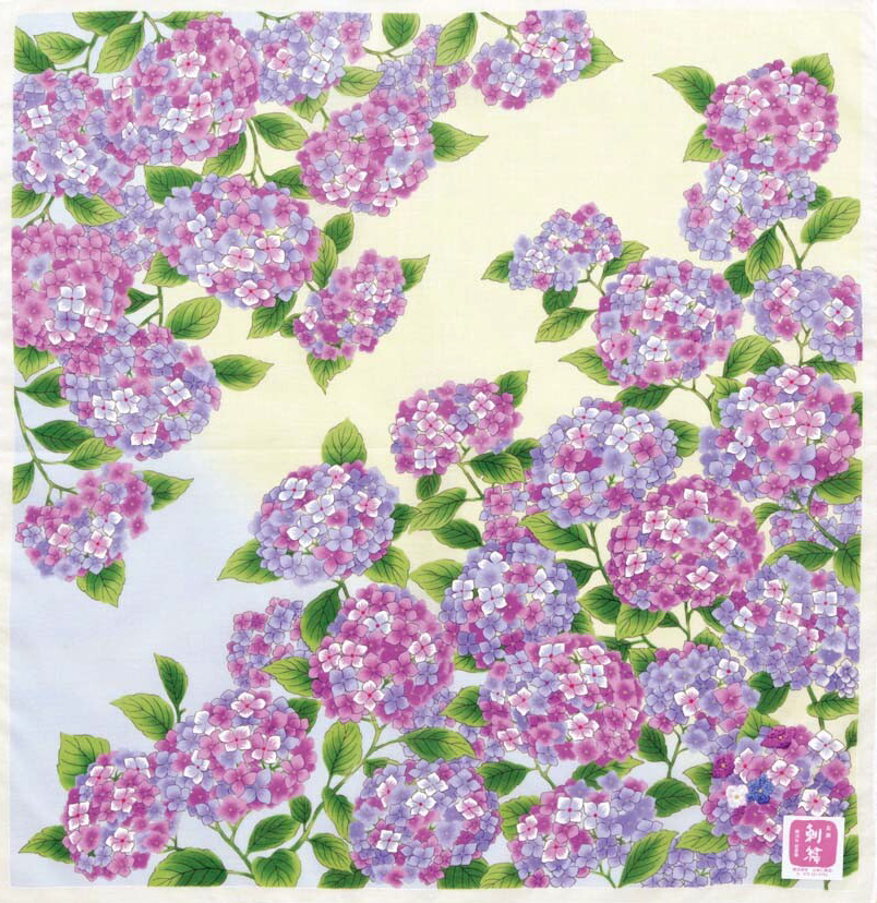 Japanese cotton handkerchief - Hydrangea (3 colors)