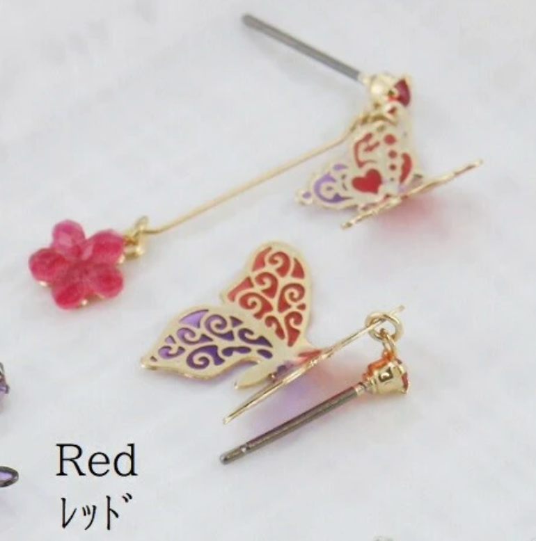 Butterfly earrings with titanium post (4 colors)