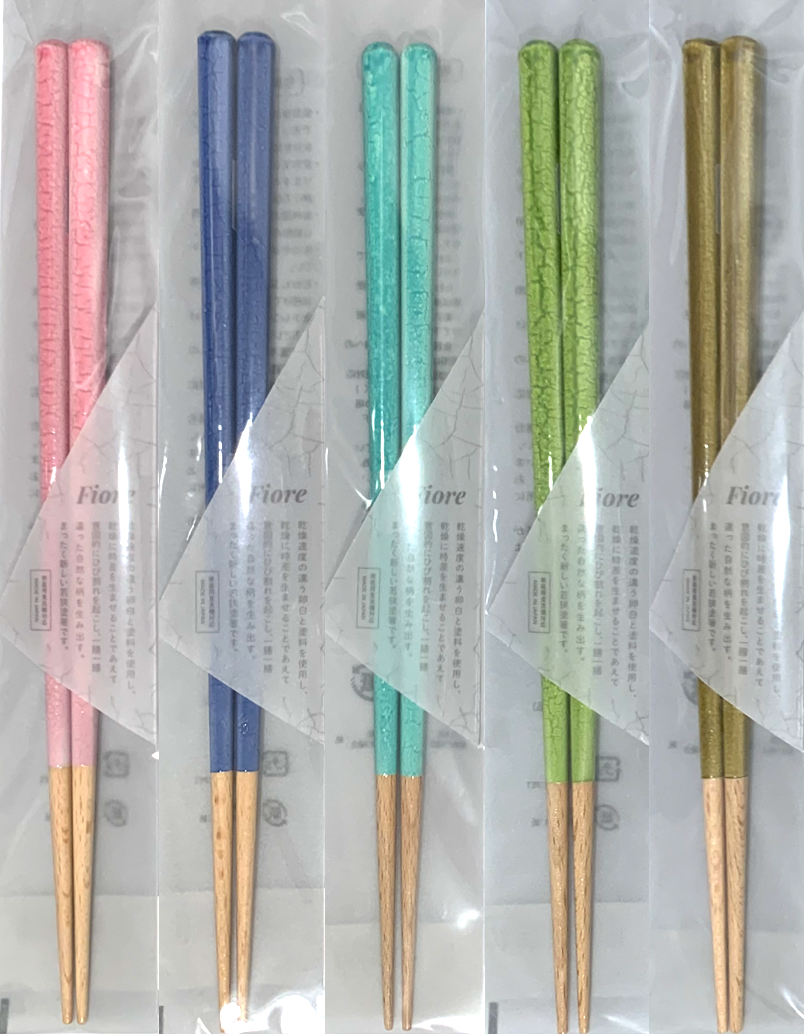 Wakasa lacquer dishwasher-safe chopsticks - flower series (5 colors)