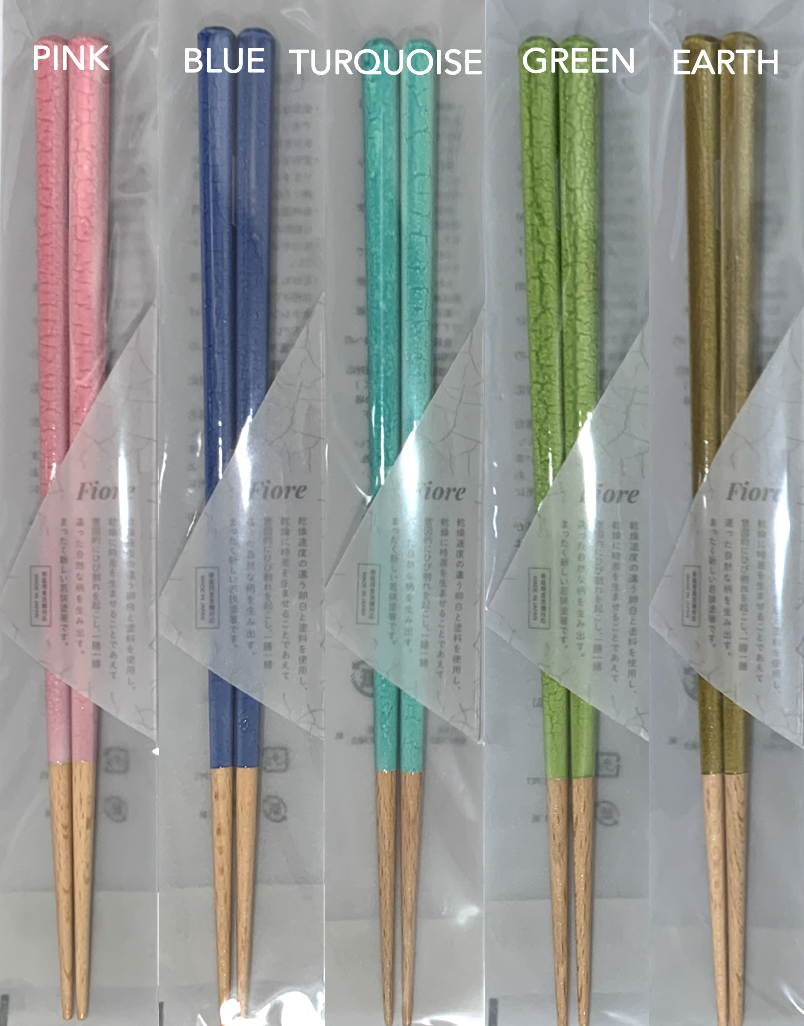 Wakasa lacquer dishwasher-safe chopsticks - flower series (5 colors)