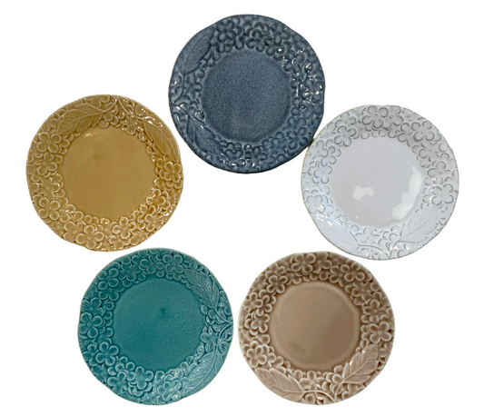 Minoyaki ware small plate - blossom series (5 colors)