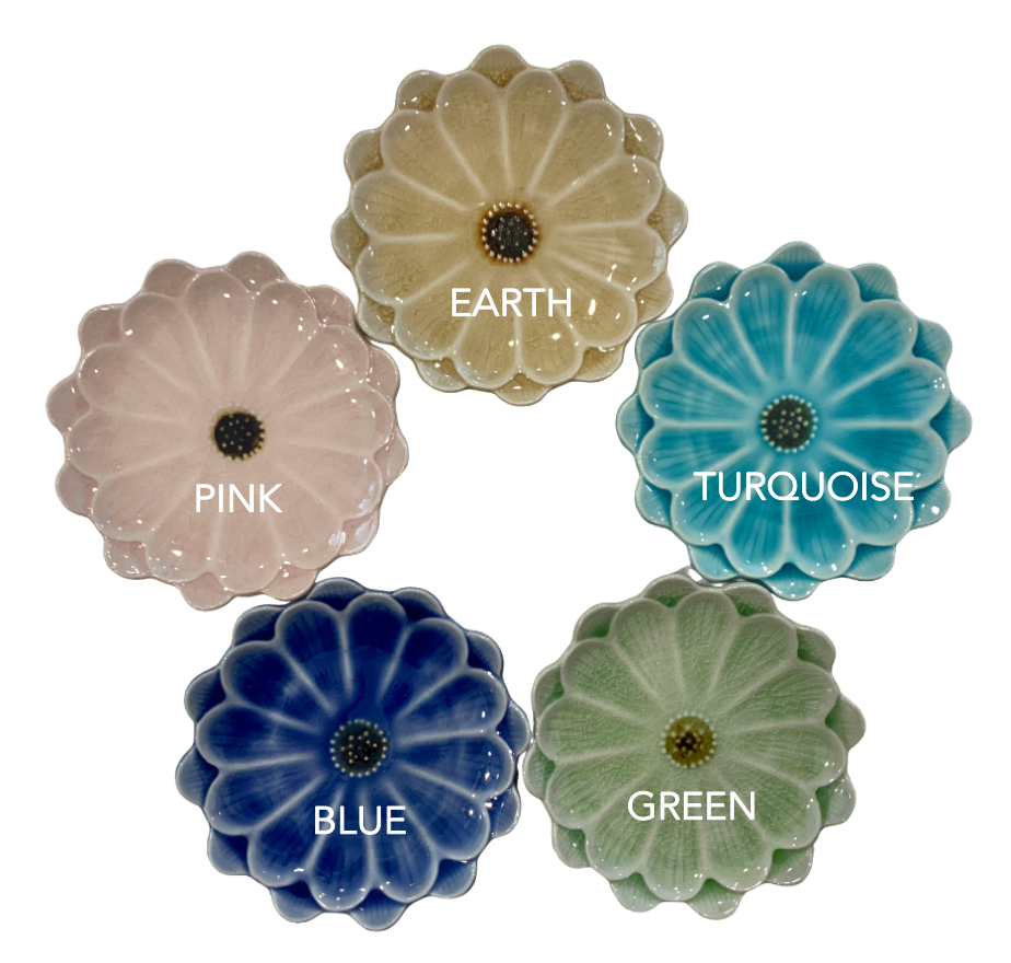 Minoyaki ware small plate - flower series (5 colors)