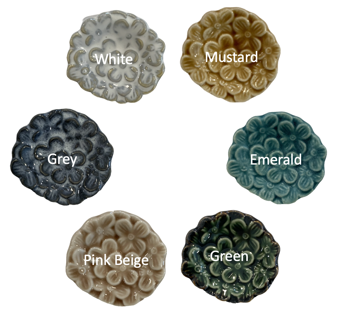 Minoyaki ware chopstick rest - blossom series (6 colors)