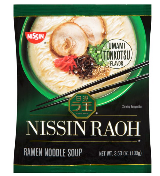 Nissin raoh 鲜味炸猪排风味拉面 3.7 盎司（100 克） 