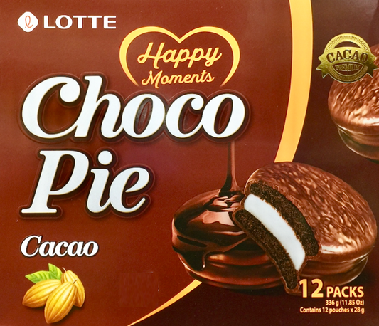 Lotte cacao choco pie 12pcs 11.8oz (336g)