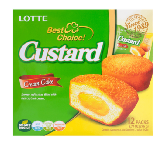 Lotte custard cream cake 12pcs 9.74oz (276g)