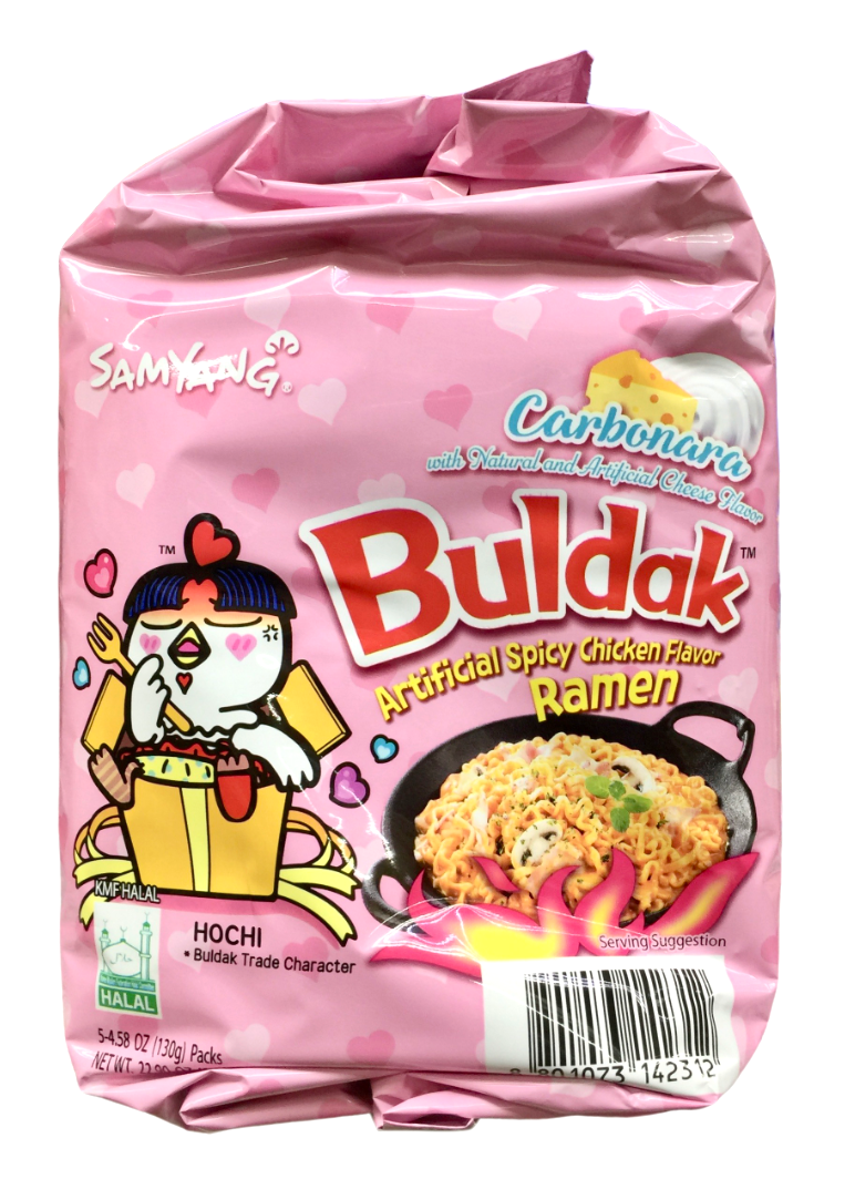 Samyang buldak Carbonara 辣鸡味拉面 4.58 盎司 5 包（650 克）🌶🌶