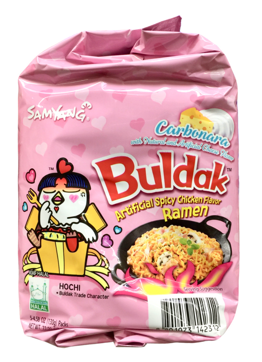 Samyang buldak carbonara spicy chicken flavor ramen 4.58oz 5 packs (650g) 🌶🌶