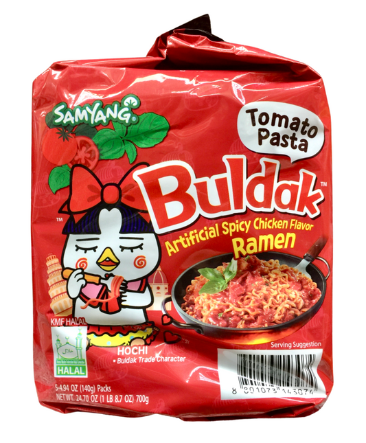 Samyang buldak tomato pasta spicy chicken flavor ramen 4.93oz 5 packs (700g) 🌶🌶