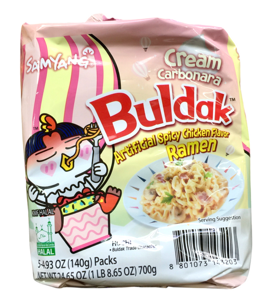 Samyang buldak cream carbonara spicy chicken flavor ramen 4.93oz 5 packs (700g) 🌶🌶