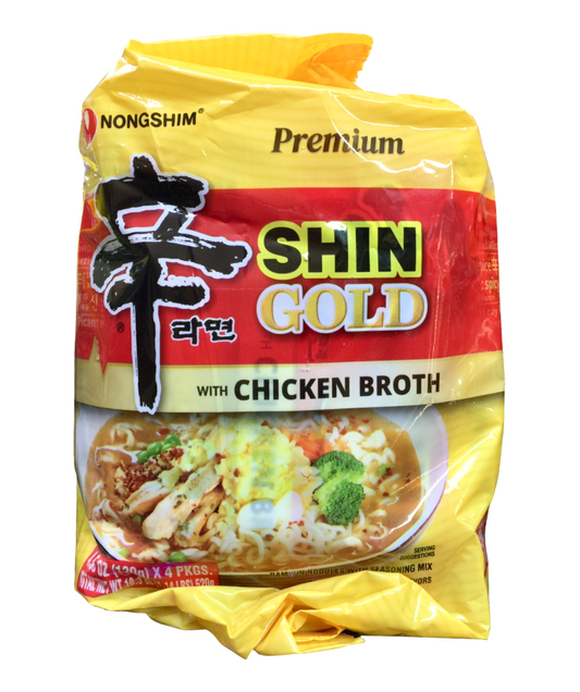 Nongshim shin gold spicy chicken broth ramyun 4.58oz 4 packs (520g) 🌶