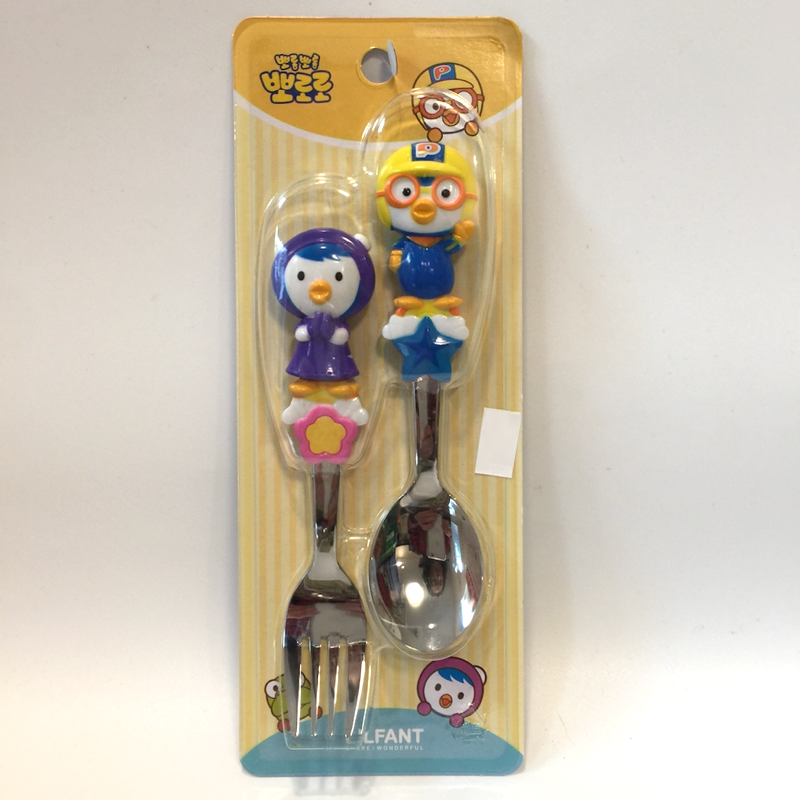 Pororo kids stainless steel spoon and fork