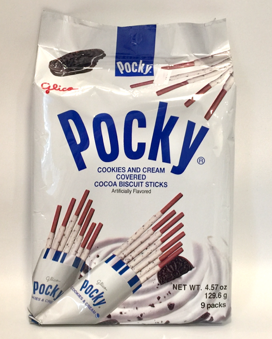 Pocky 饼干和奶油可可饼干棒 9 包 4.5 盎司（129 克）