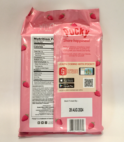Pocky 草莓奶油饼干棒 9 包 3.8 盎司（108 克）