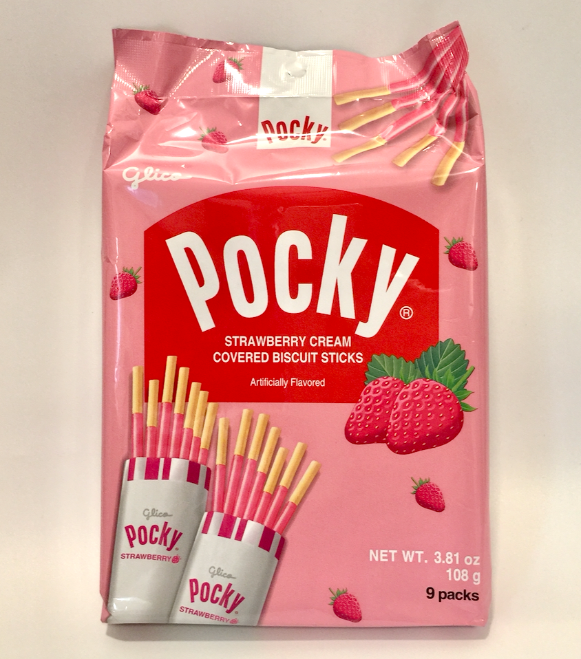 Pocky 草莓奶油饼干棒 9 包 3.8 盎司（108 克）