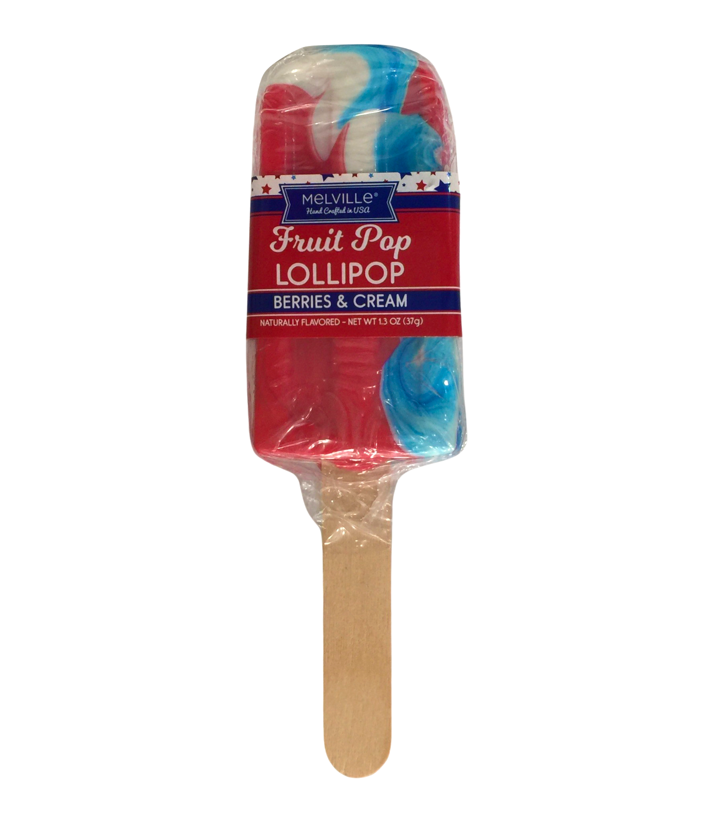 Melville patriotic berries & vanilla ice cream lollipop 1.3oz (37g)