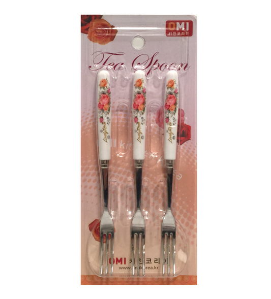 Lady rose stainless steel dessert fork 3pcs