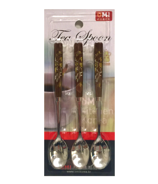 Plum blossom stainless steel tea spoon 3pcs