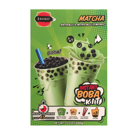 J-Basket matcha bubble tea kit 3 sets (285g)