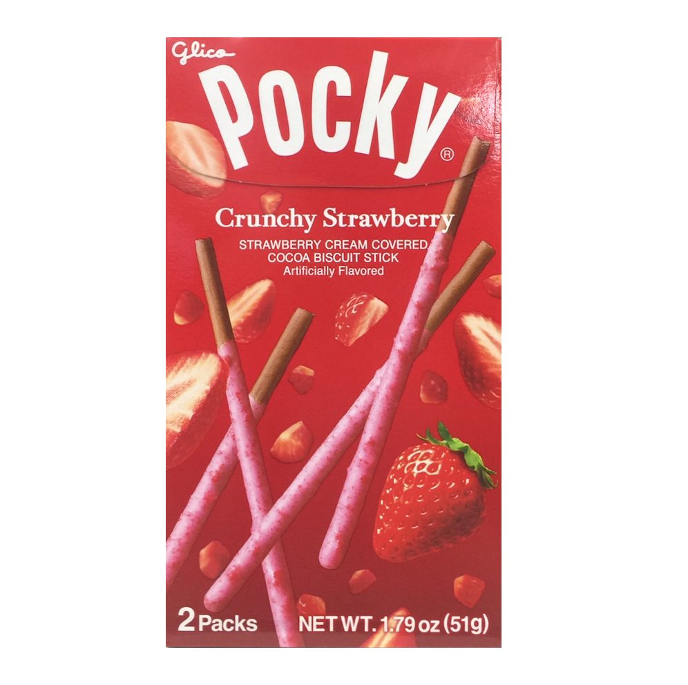 Pocky crunch strawberry cream covered biscuit sticks 1.7oz (51g)