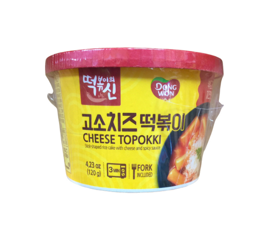 Dongwon cheese topokki rice cake cup on-the-go 4.2oz (120g) 🌶