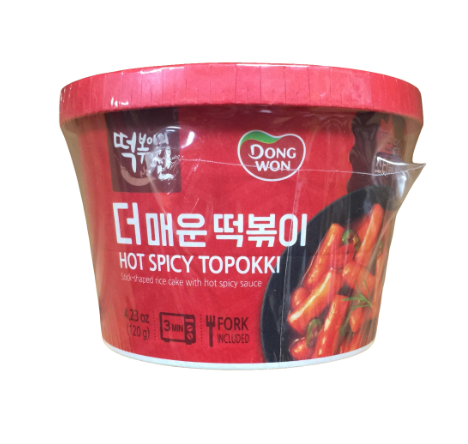 Dongwon hot spicy topokki rice cake cup on-the-go 4.2oz (120g) 🌶