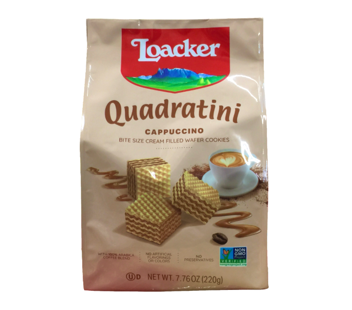 Loacker quadratini cappuccino bite size wafer cookies 7.7oz (220g)