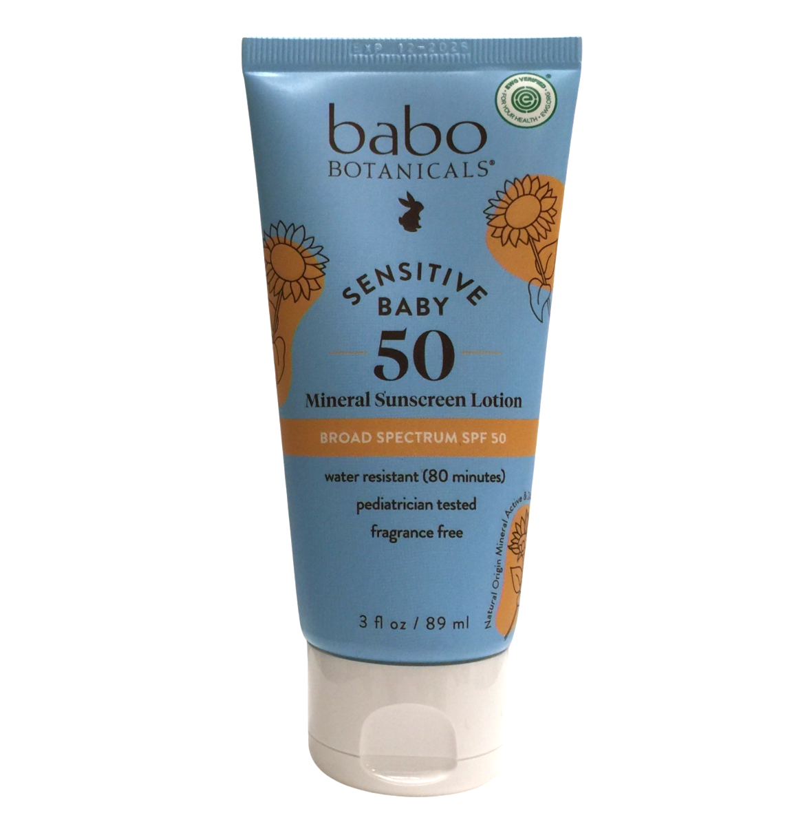 [EWG Verified®] Babo sensitive baby mineral sunscreen SPF 50 lotion 3oz (89ml)