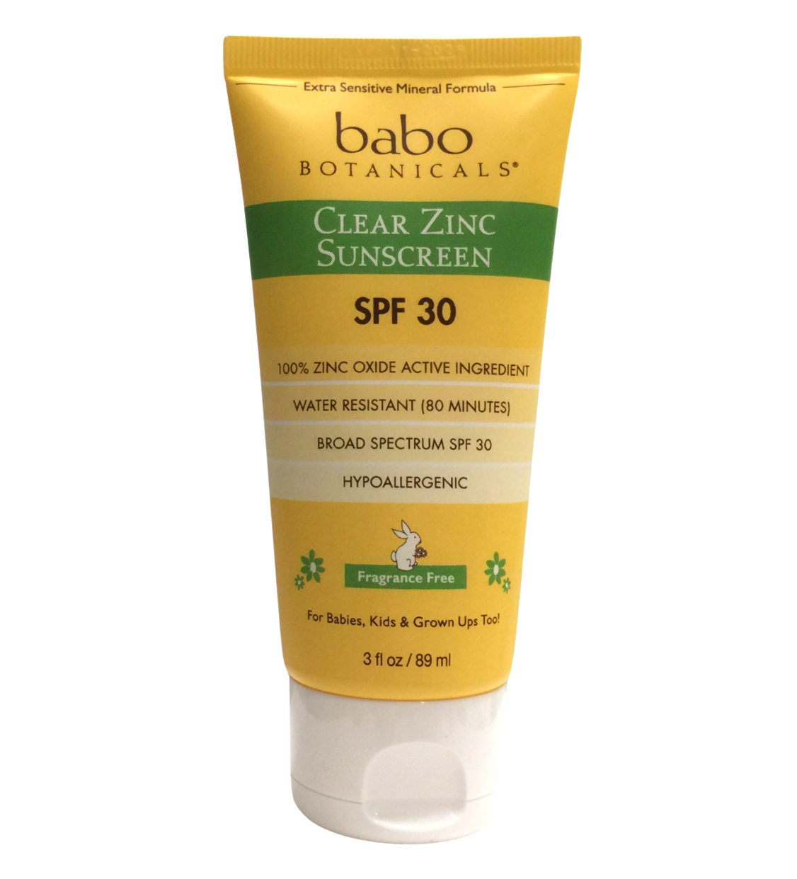 [EWG Verified®] Babo 透明锌防晒霜 SPF 30 乳液 3 盎司（89 毫升）