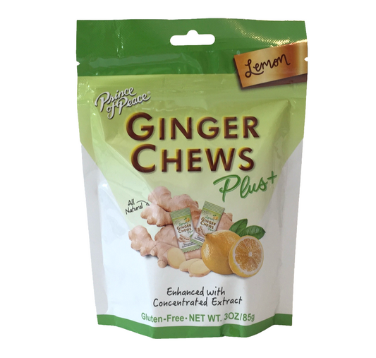 Prince of Peace GMO-free lemon ginger chew plus 3oz (85g)