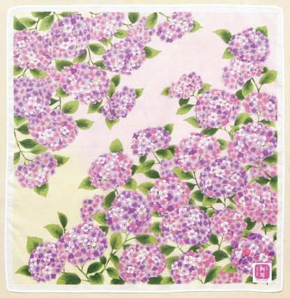 Japanese cotton handkerchief - Hydrangea (3 colors)